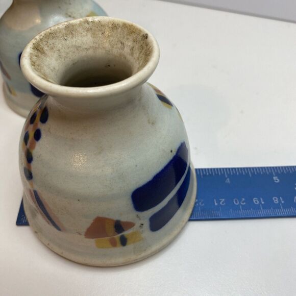 Ann McNulty Enniskillen Irish Studio Pottery Vase Graphic Pastel Abstract Modern - Picture 13 of 13